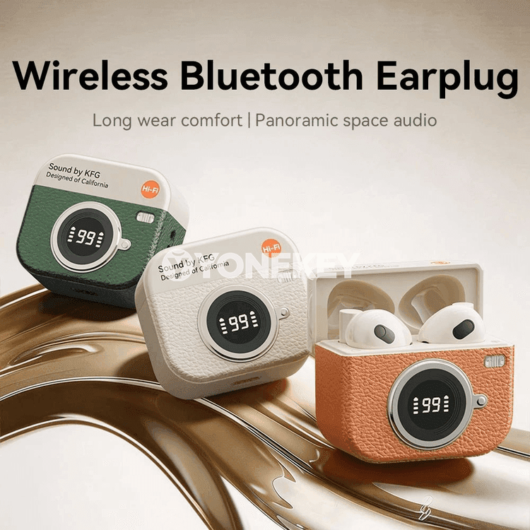 Retro Bluetooth TWS gulakly nauşnik, pes gijikme, ses peseltiji
