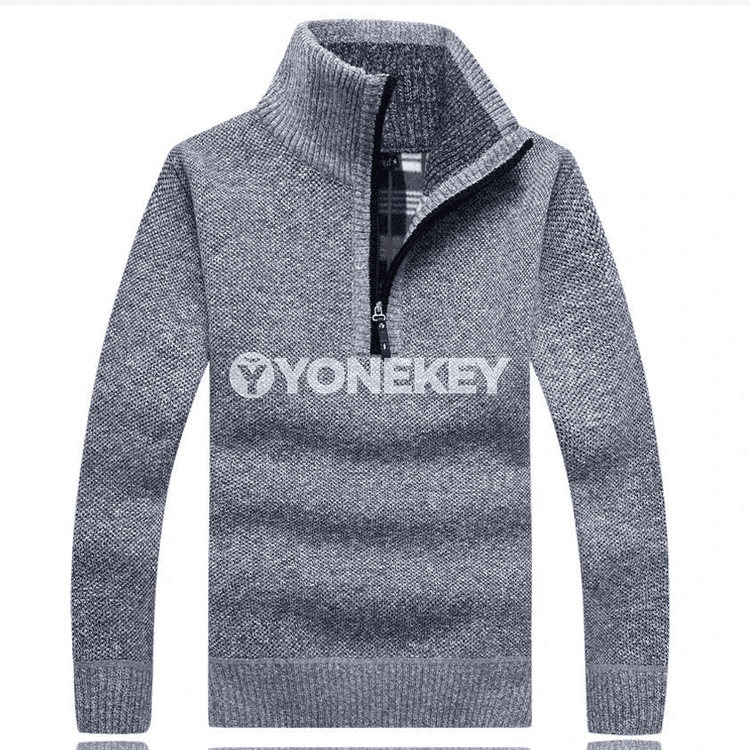 Erkekler üçin gyşlyk ýyly fleece golfi, ýarym zipli köýnek