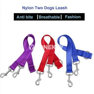 Iki it üçin goşa gezme ýüpi, nylon petekli baglaýjy