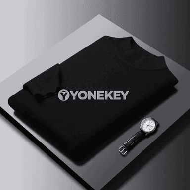 Erkekler üçin ýyladyş uzyn ýeňli switer, ýarym boýly, gündelik stil