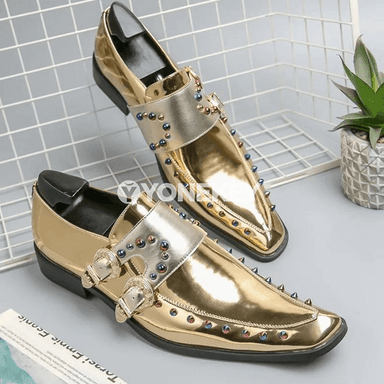 Erkekler üçin klassik biznes loafers köwüşleri, tokaly