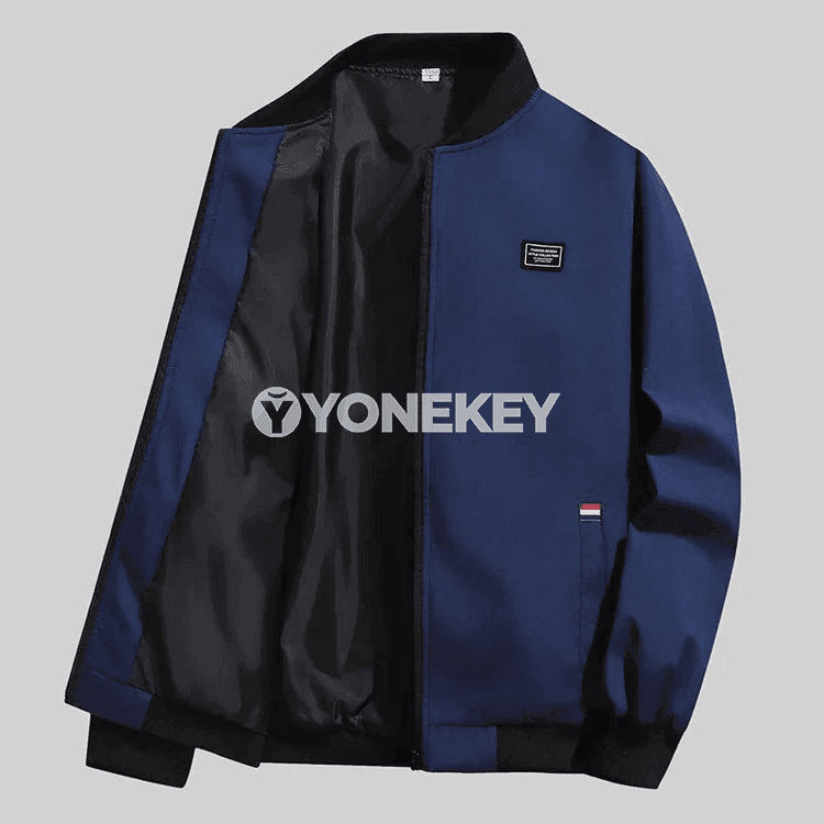 Erkekler üçin ýeňil ýaz-küýz ýel geçirmeýän jaket, zipperli