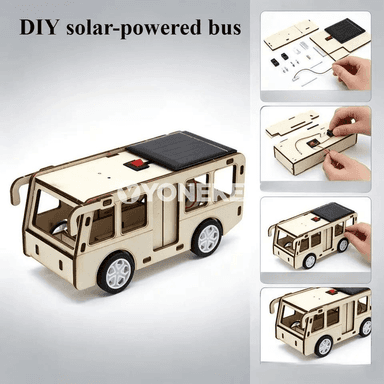 Gün energiýasy bilen işleýän DIY okuw oýunjak — awtobus modeli