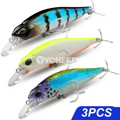 3 sany balyk tutmak üçin lure toplumy, 5 g / 8,5 g minnow