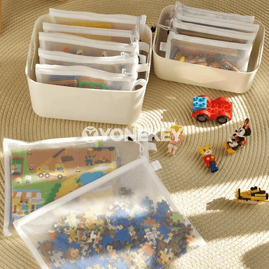 3 sany köp maksatly transparent fermuarly saklaýyş sumkasy