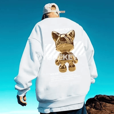 Erkekler üçin nagyşly giň kesimli sweatshirt, M–8XL
