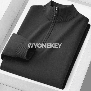 Erkekler üçin ýyly polo switer, ýokary boýunly trikotaž üst