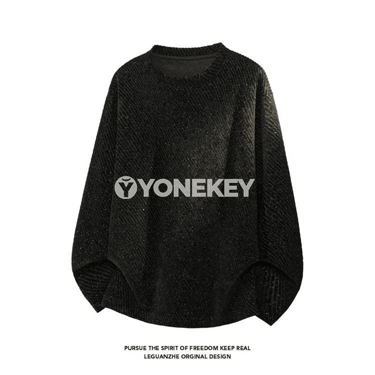 Erkekler üçin zolakly uzyn ýeňli giň sweatshirt, gündelik stil