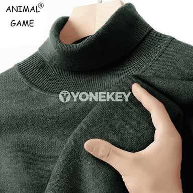 Erkekler üçin ýyly ýokary boýunly switer, uzyn ýeňli