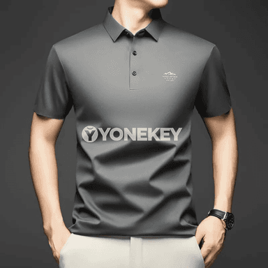 Erkekler üçin ýeňil, dem alýan polo futbolka, ýaz‑tomus gündelik köýnek