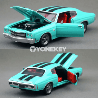 Chevrolet Chevelle 454 1970 metal model awtoulag, 1:24, sesli we yşykly
