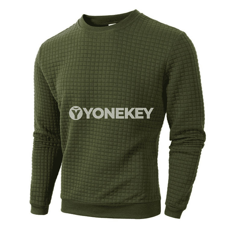 Erkekler üçin ýeňil uzyn ýeňli sport sweatshirt — bir reňkli