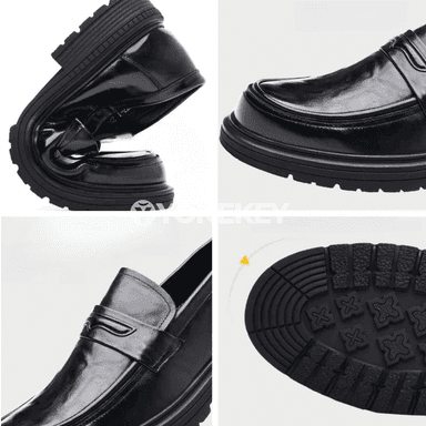 Erkekler üçin klassik slip-on deri aýakgaplary, ýokary hilli