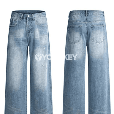 Erkekler üçin giň kesimli gündelik jeans jalbar