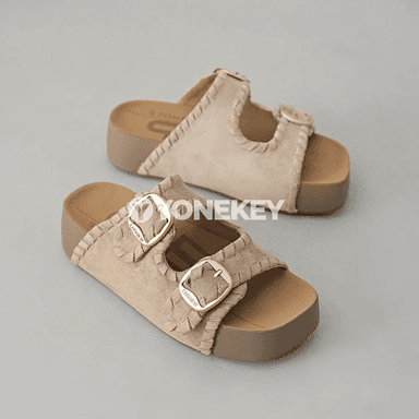 Zenanlar üçin platformaly iki gaýyşly rahat letniý şypbyk-sandallar