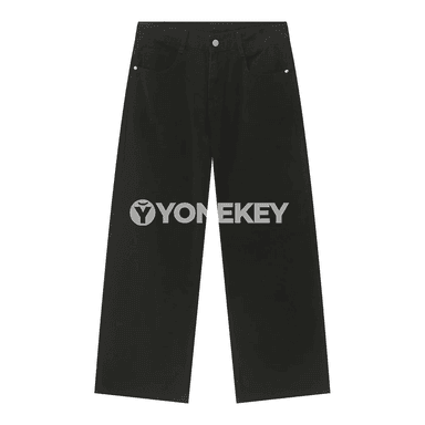 Erkekler üçin giň kesimli açyk kahwa reňkli denim jeans