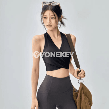 Zenanlar üçin kross-bek sport bra, dem alyşly, ýöga we zal üçin