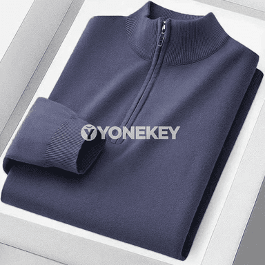 Erkekler üçin ýyly polo switer, ýokary boýunly trikotaž üst