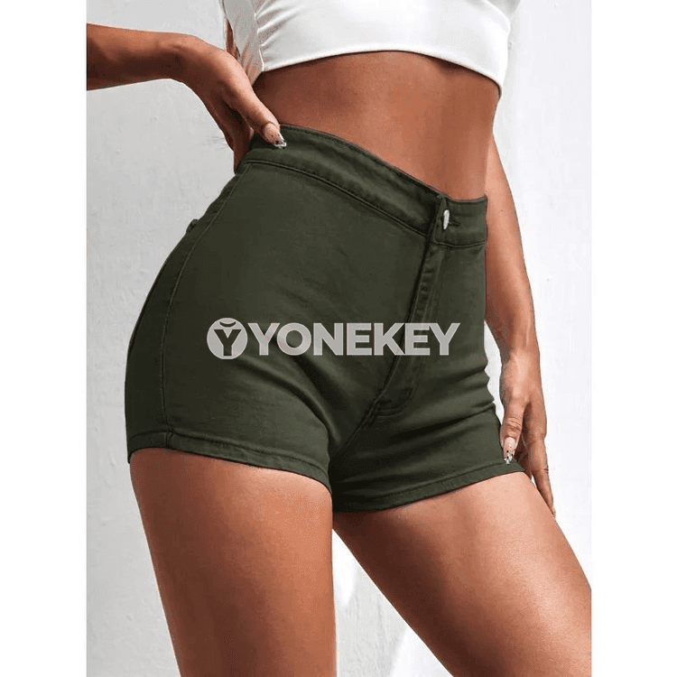 Zenanlar üçin ýokary bel gysga jeans şortikler