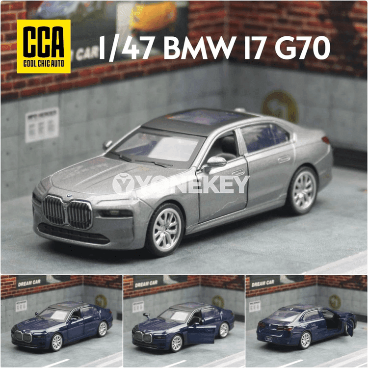 1:47 BMW I7 G70 metal modeli, gapysy açylýar