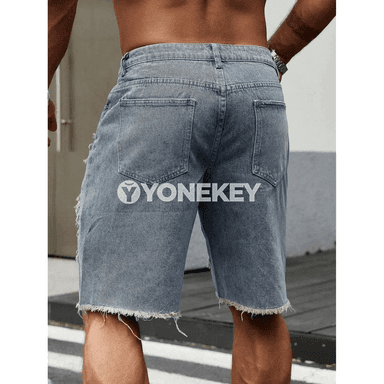Erkekler üçin denim jort şortik — ýaz we tomus üçin gündelik rahat görnüş
