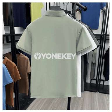 Erkekler üçin ýeňil sport polo futbolka, dem alýan, ýaz-tomus üçin