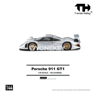 Porsche 911 GT1 1:64 metal sport awtoulag modeli, kolleksiýa sowgady