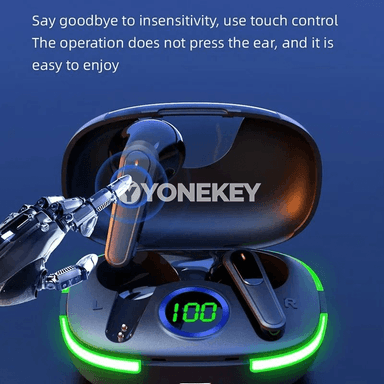 TWS Pro80 simsiz Bluetooth 5.3 nauşnikler, LED displeýli