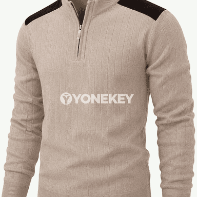 Erkekler üçin ýeňil trikotaž pulower, gündelik ýyly sweatshirt