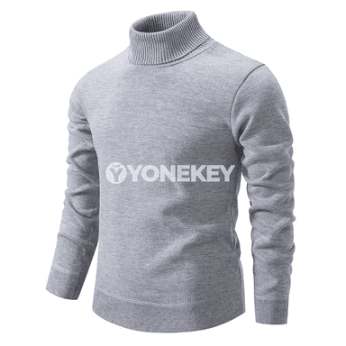 Erkekler üçin ýyly turtlenek switer, örülen, galyň we rahat