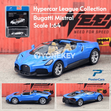 Bugatti Mistral 1:64 metal modeli, açylýan gapyly koleksiýa awtoulagy
