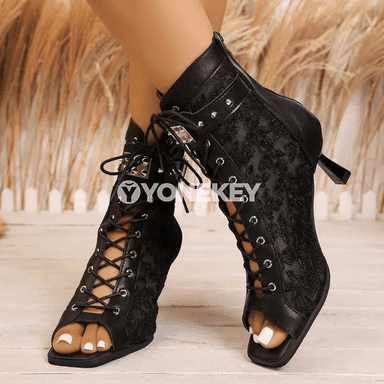 Zenanlar üçin ýazky açyk burunly, ýokary ökçeli, moda boots