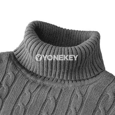 Erkekler üçin ýyly boýunly örme switer, dar kesim, güýz-gyş