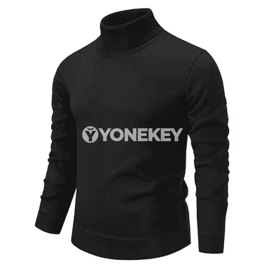 Erkekler üçin ýyly turtlenek switer, örülen, galyň we rahat