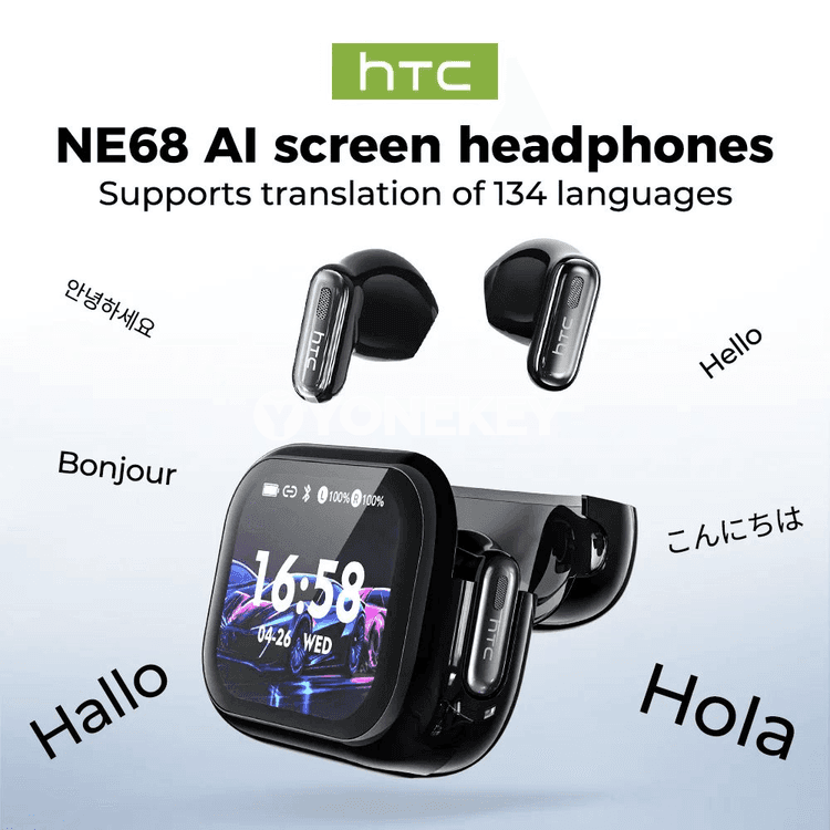 HTC NE68 AI terjime gulaklyklar, Bluetooth 6.0, pes gijikme