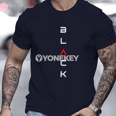 Erkekler üçin gara ýazlyk gysga ýeňli pagtaly futbolka