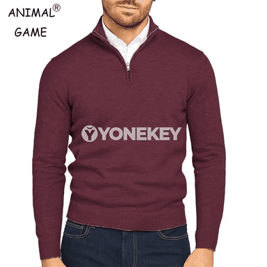 Erkekler üçin ýeňil ýyly polo switer, ýokary boýunly, güýz-gyş üçin
