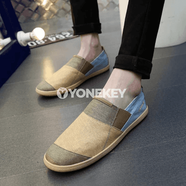 Erkekler üçin ýazlyk kanwa loafers, ýeňil we rahat gündelik aýakgap