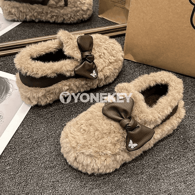 Zenanlar üçin ýyly inçe boýunly köwüşler, gyşlyk suede, slip-on