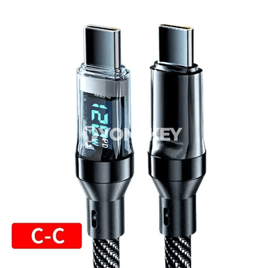 NNBILI PD 120W USB-C maglumatly zarýad kabeli, displeýli, 1–2 m