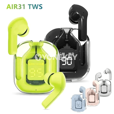 Şeffaf dizaýnly simsiz Bluetooth nauşnikler, LED displeýli TWS