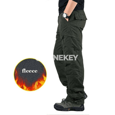 Erkekler üçin gyş kargo balaklar, ýumşak fleece, ýyly we amatly