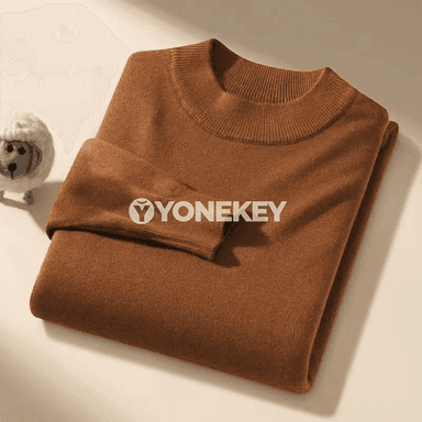 Erkekler üçin ýyly trikotaž sviter, ýokary boýunly, gündelik stil