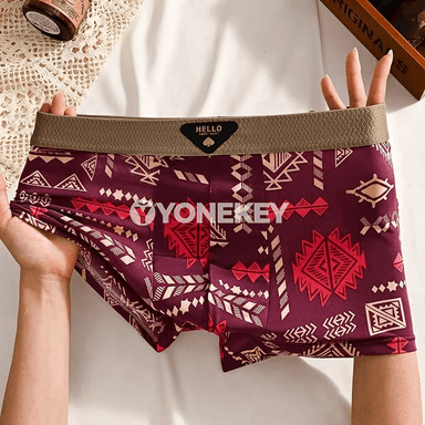 Erkekler üçin ice silk boxer şortik, 1 bölek — uly ölçeg, rahat