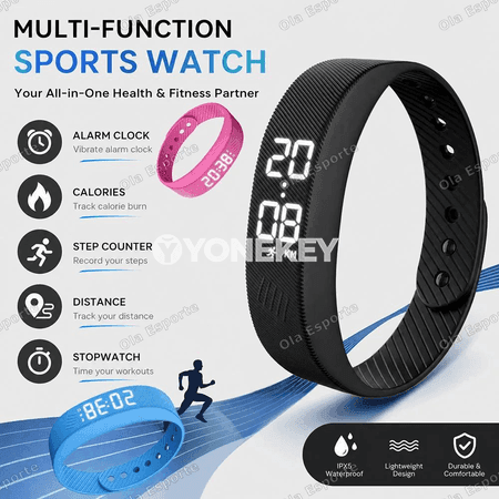 LED displeýli suw geçirmeýän akylly bilezik, sport fitnes sagady
