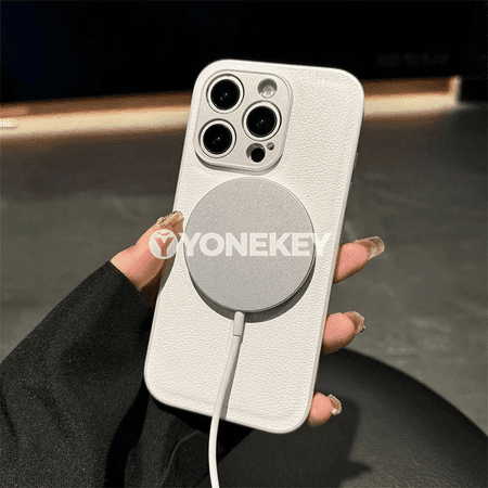 iPhone üçin MagSafe mat PU deri örtük, magnitli, mat görnüş