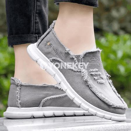 Erkekler üçin rahat kanwa köwüşleri, slip-on, ýeňil
