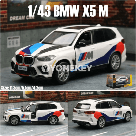 BMW X5 M metal model awtoulag, 1:43, çagalar üçin