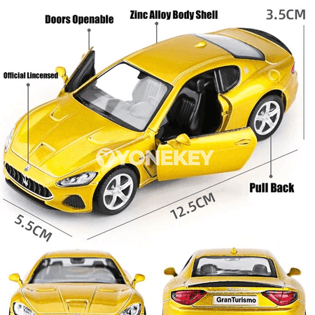 1:36 Maserati GranTurismo MC metal modeli, yza çekilýän oýunjak awtoulag