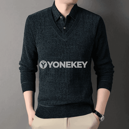 Gyşky erkekler üçin ýyly fleece switer, ýokary boýunly, uzyn ýeňli